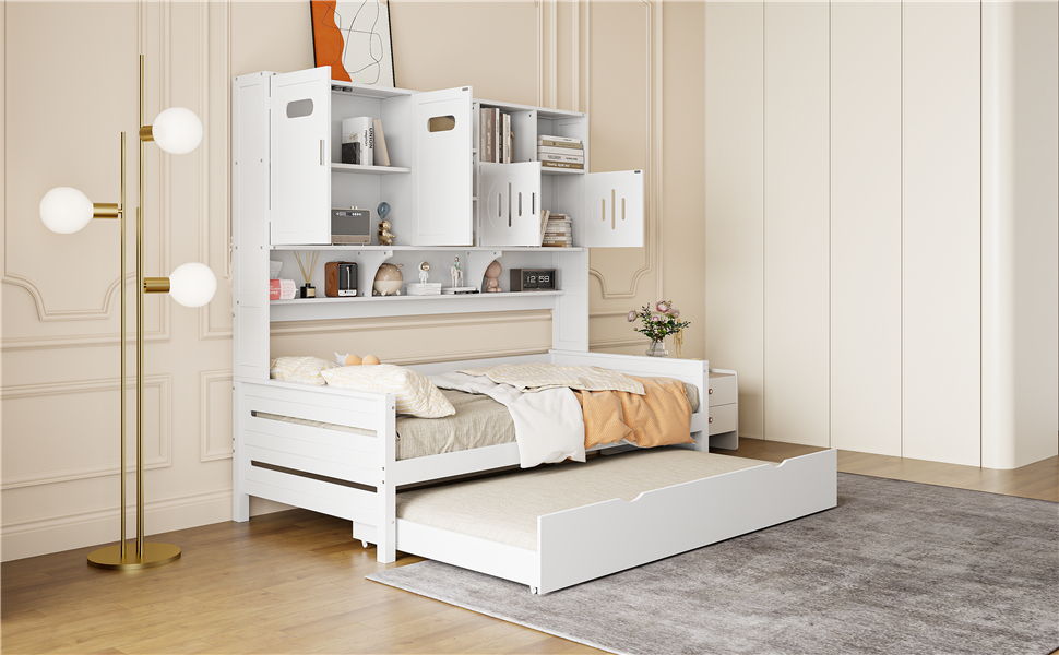 Daybed With All-In-One Cabinet And Shelf - The Sleep Loft - Online Mattress Showroom NYC