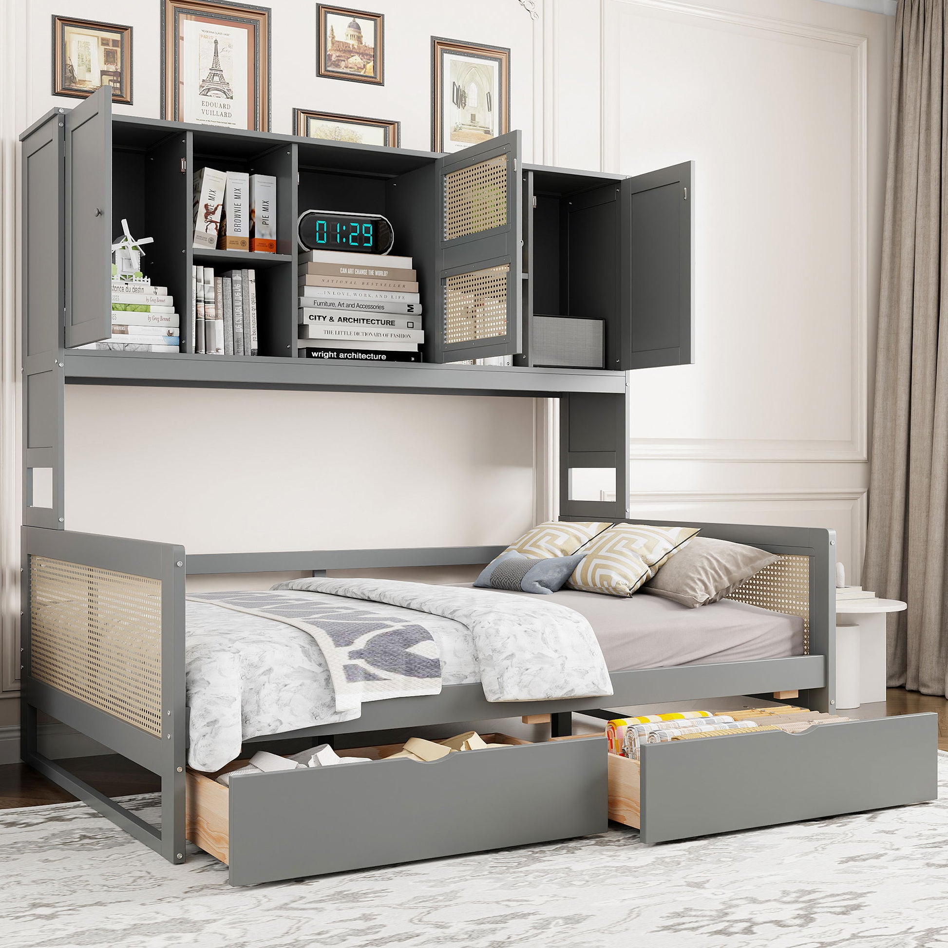 Daybed And All In One Cabinet And Shelf - The Sleep Loft - Online Mattress Showroom NYC