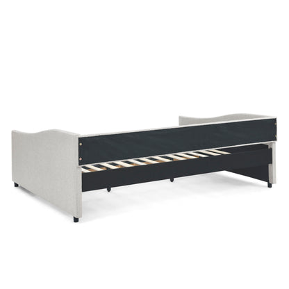Upholstered Tufted Daybed With Drawers, Waved Arms - The Sleep Loft - Online Mattress Showroom NYC