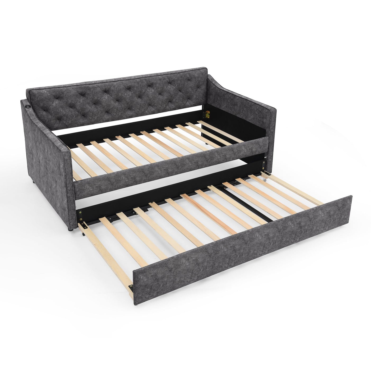 Daybed With Pop Up Trundle And USB Charging Armrest - The Sleep Loft - Online Mattress Showroom NYC