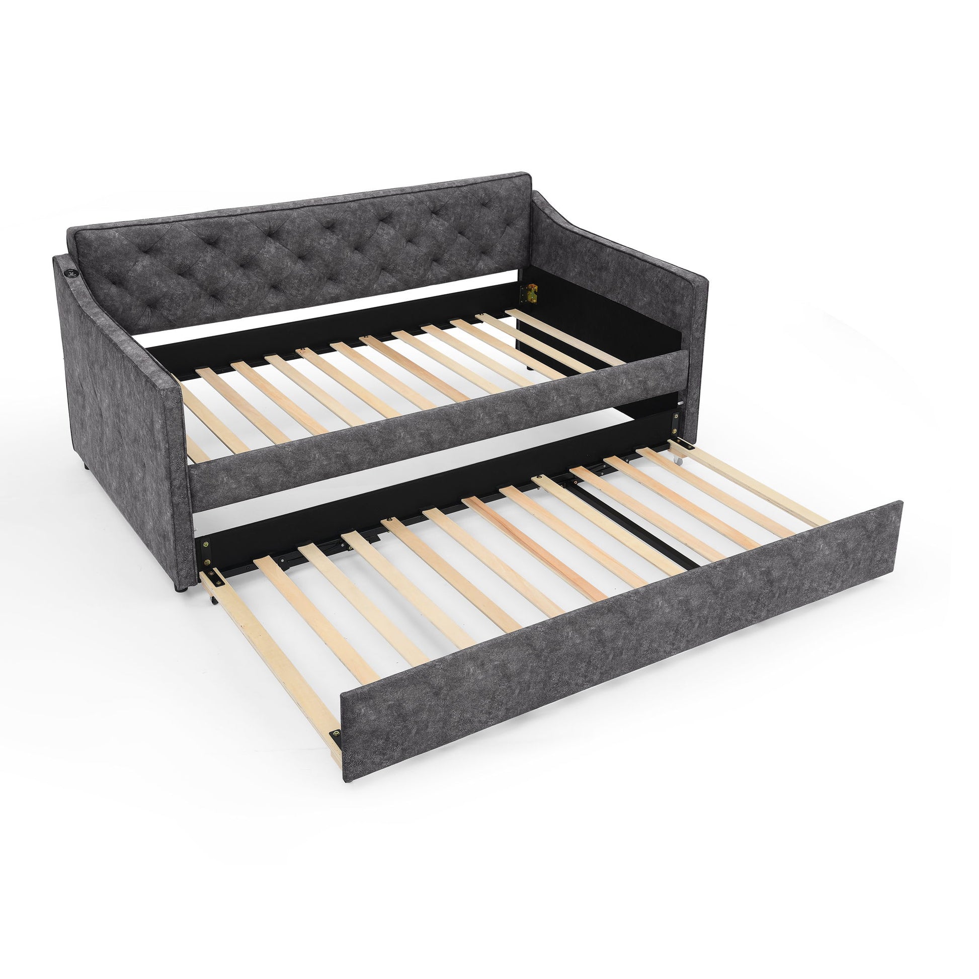 Daybed With Pop Up Trundle And USB Charging Armrest - The Sleep Loft - Online Mattress Showroom NYC