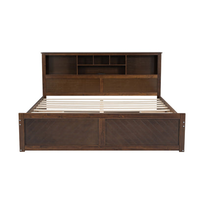 Platform Bed With Multi Storage Headboard, USB And Drawers - The Sleep Loft - Online Mattress Showroom NYC