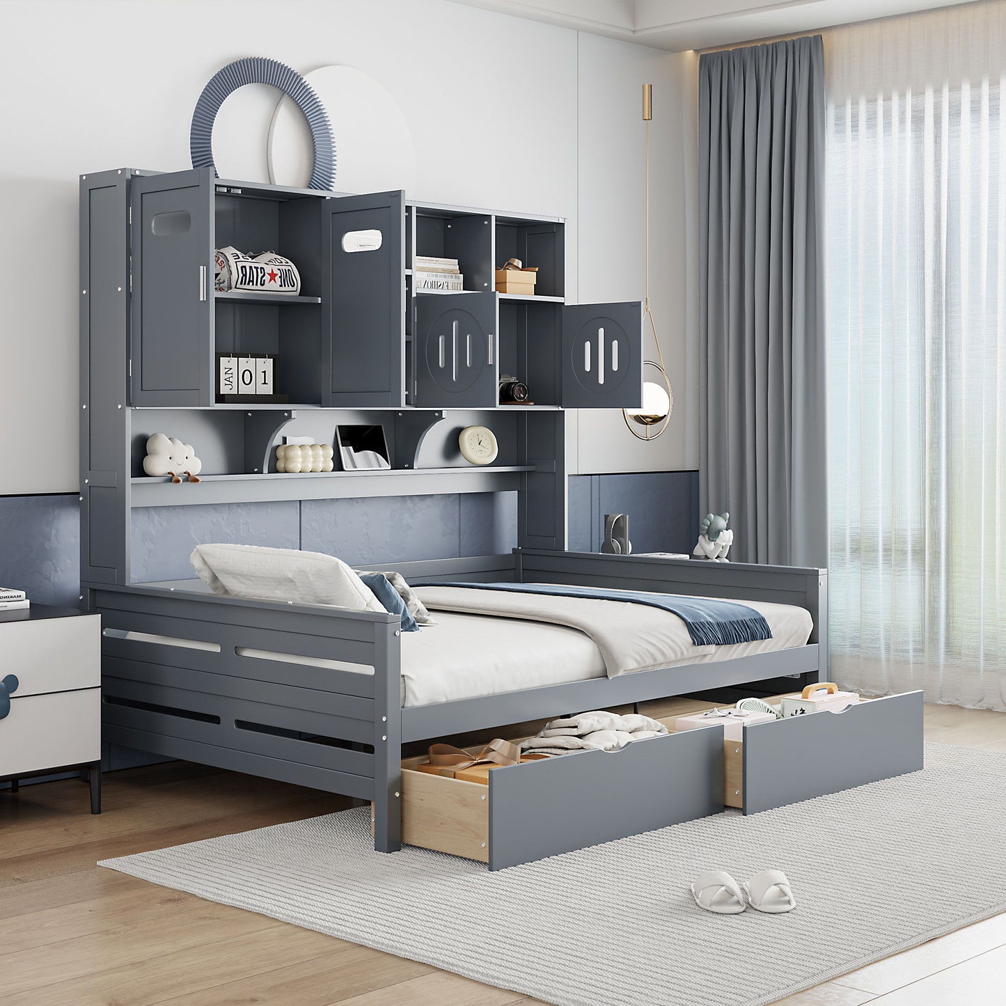 Daybed With All-In-One Cabinet And Shelf - The Sleep Loft - Online Mattress Showroom NYC