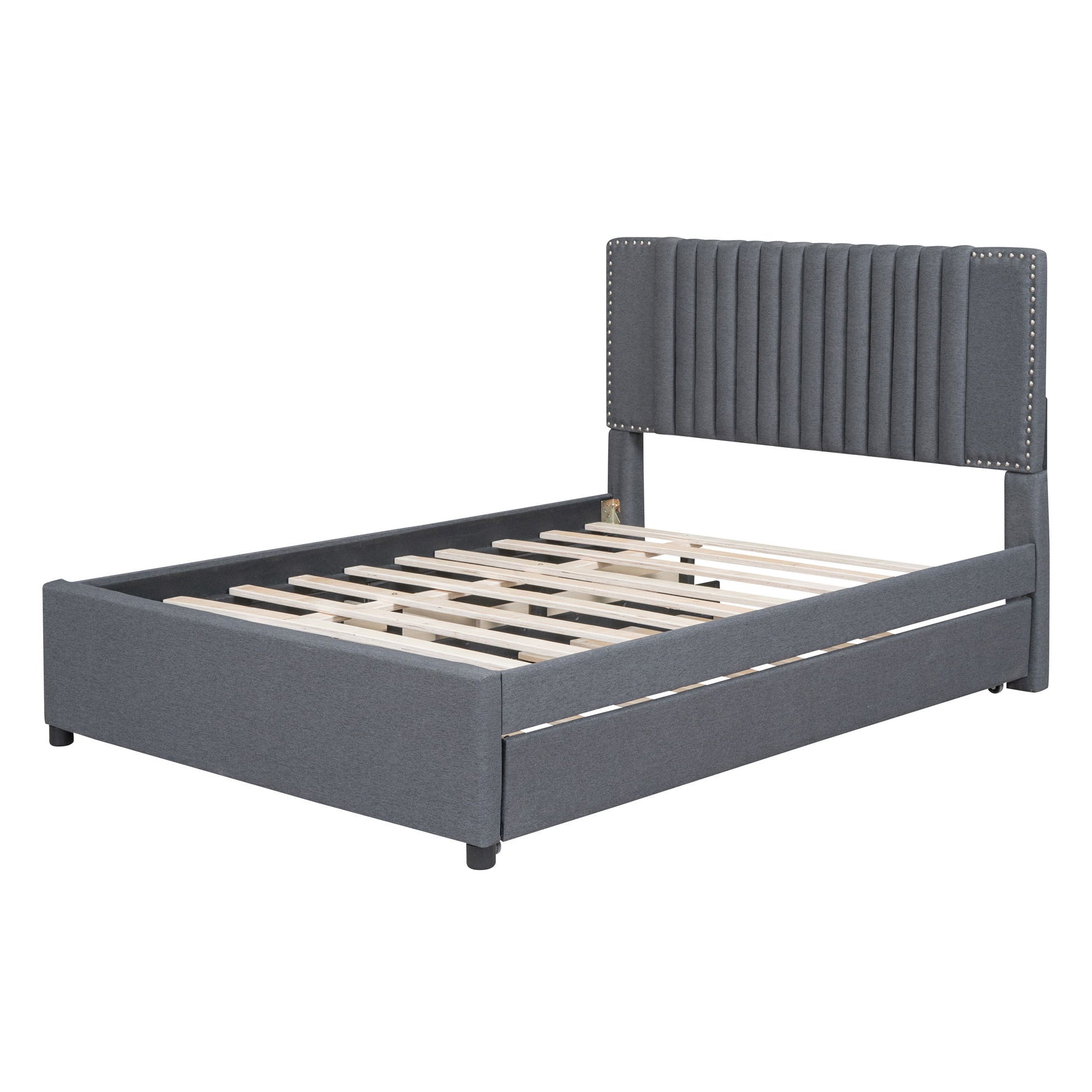 Upholstered Platform Bed With Drawers, Classic Headboard Design - The Sleep Loft - Online Mattress Showroom NYC