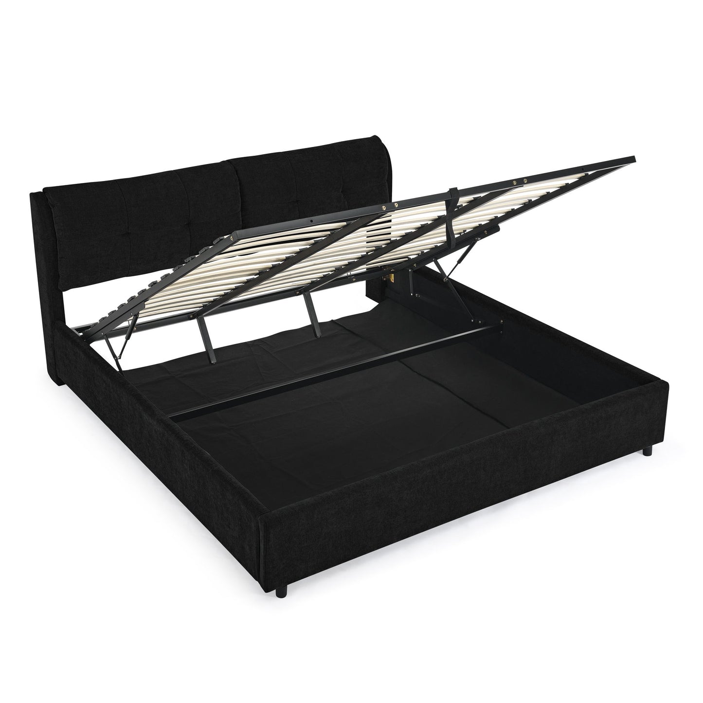 Storage Upholstered Hydraulic Platform Bed With Integrated Headboard - The Sleep Loft - Online Mattress Showroom NYC