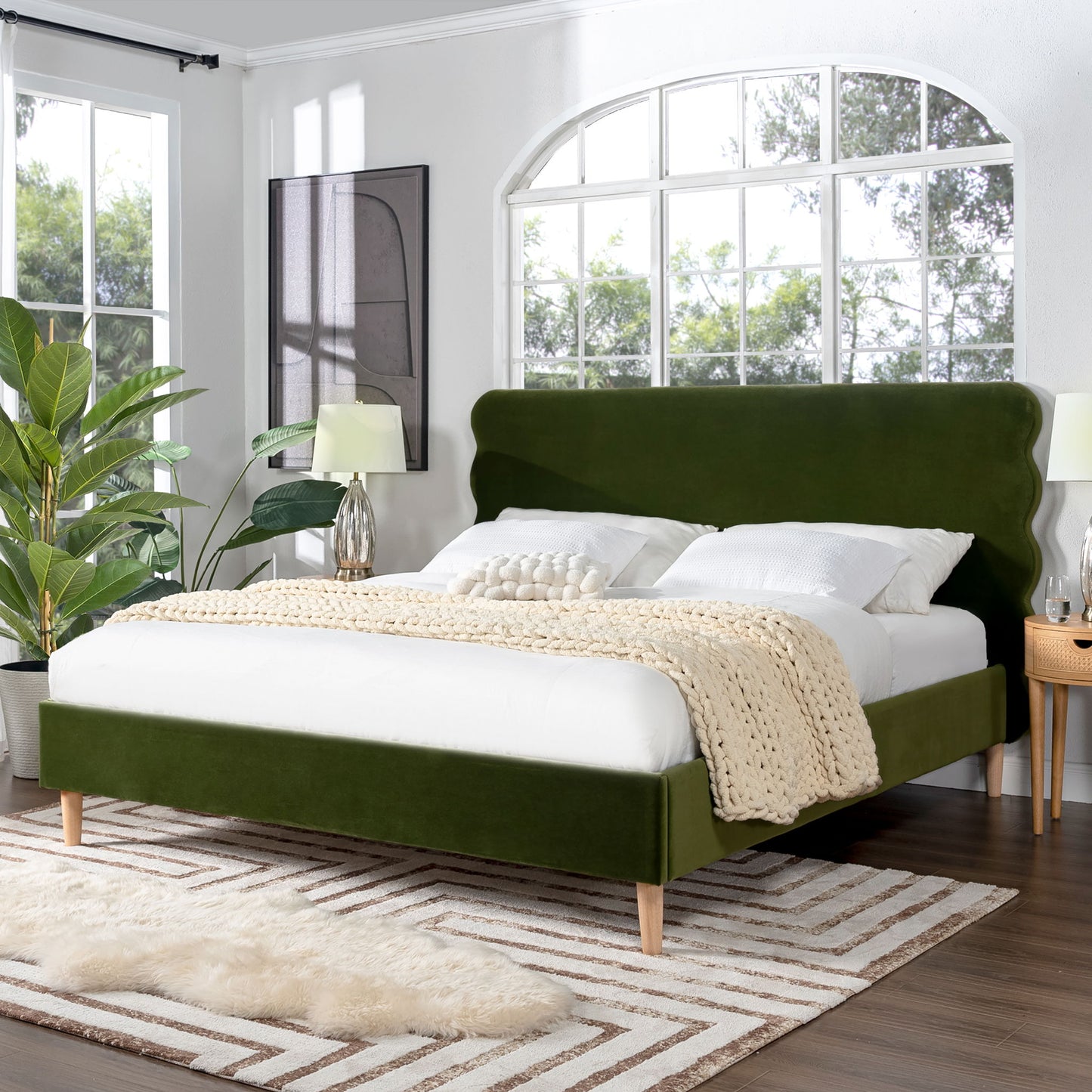 Stockholm - Modern Wavy Headboard Platform Bed - The Sleep Loft - Online Mattress Showroom NYC