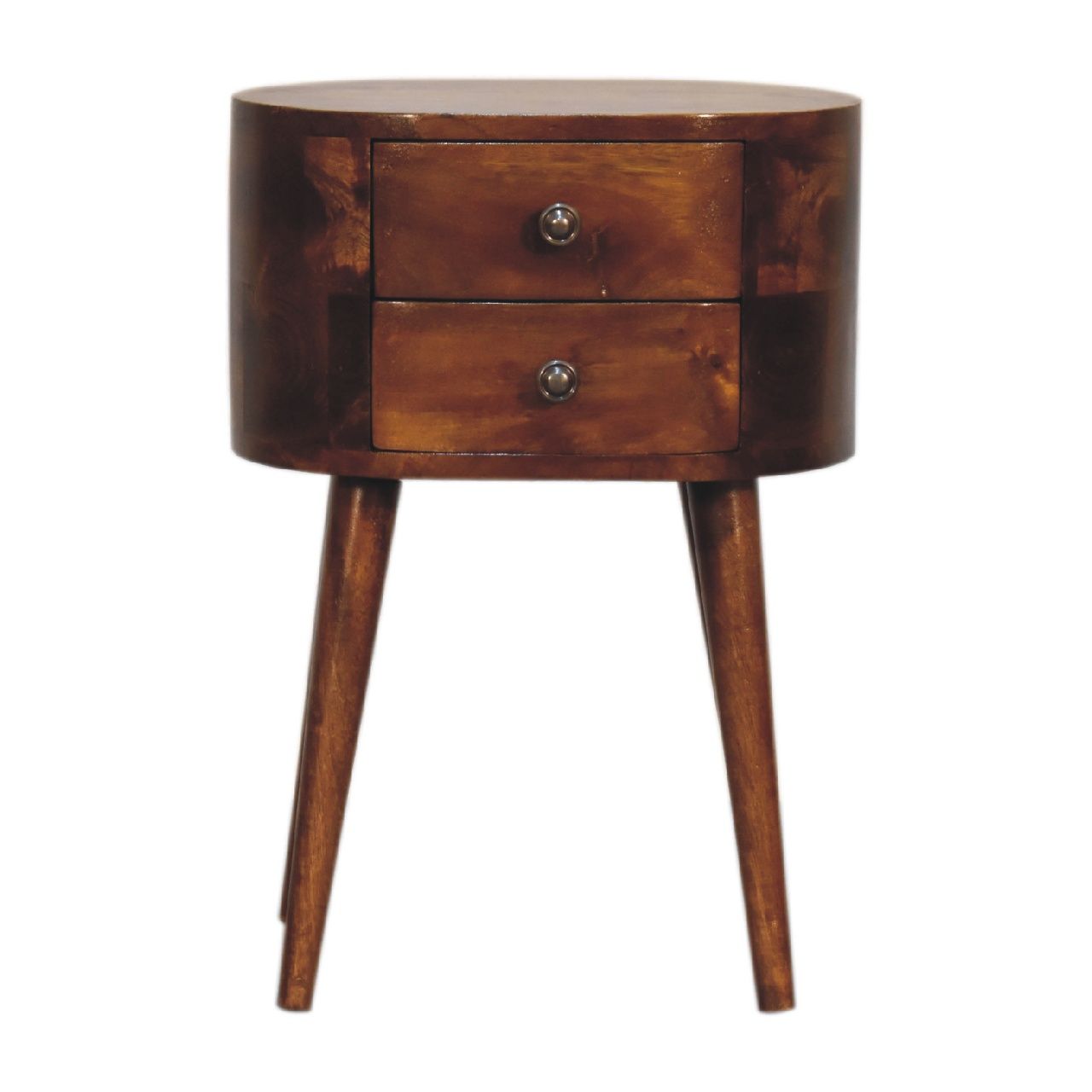 Mini Rounded Nightstand - Chestnut - The Sleep Loft - Online Mattress Showroom NYC