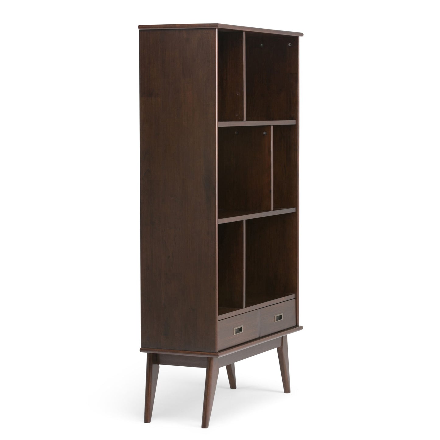 Draper - Mid Century Wide Bookcase And Storage Unit - The Sleep Loft - Online Mattress Showroom NYC