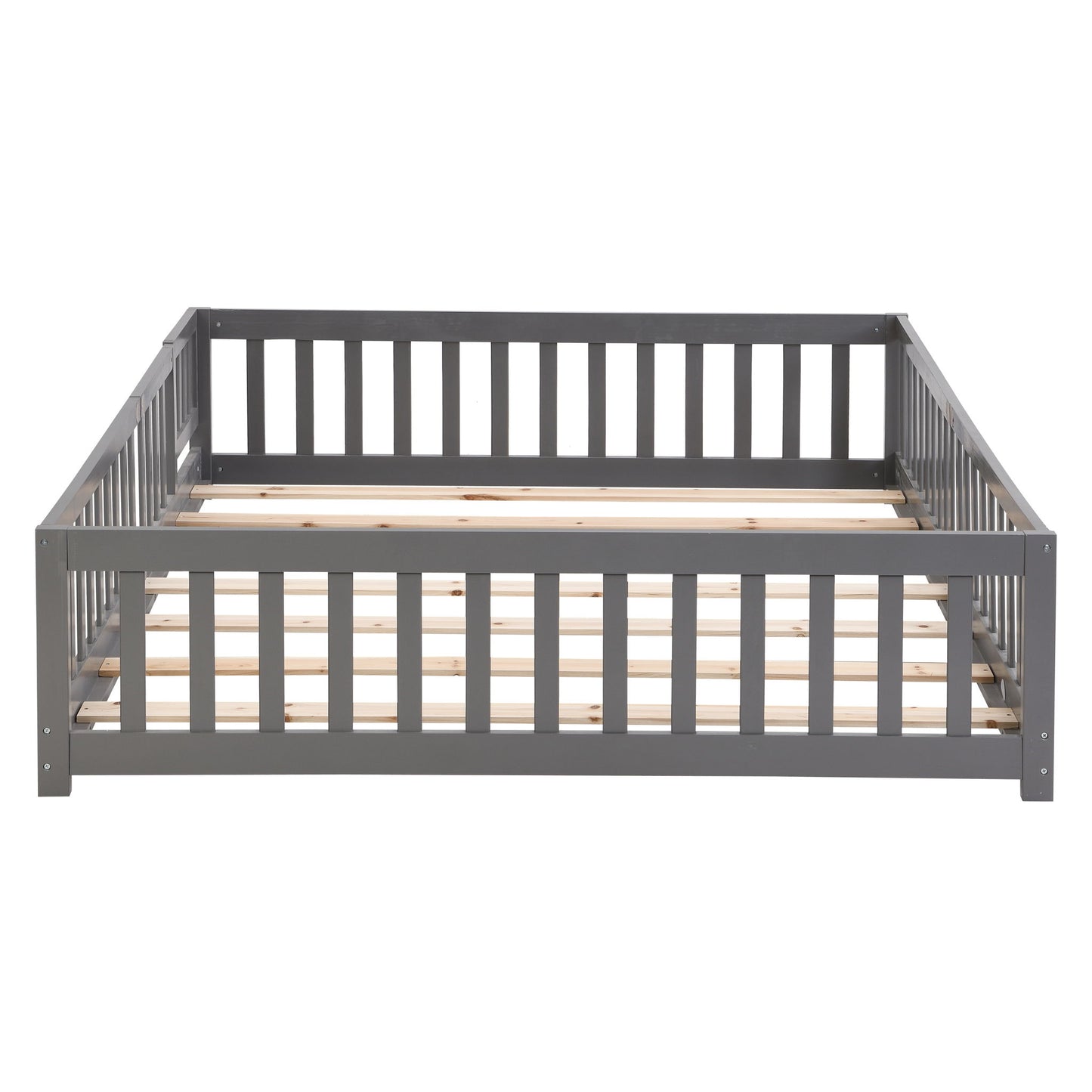 Solid Wood Floor Bed With Door And Fence For Children - The Sleep Loft - Online Mattress Showroom NYC