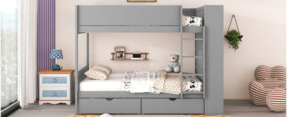 Bunk Bed With 2 Drawers And Multi Layer Cabinet - The Sleep Loft - Online Mattress Showroom NYC