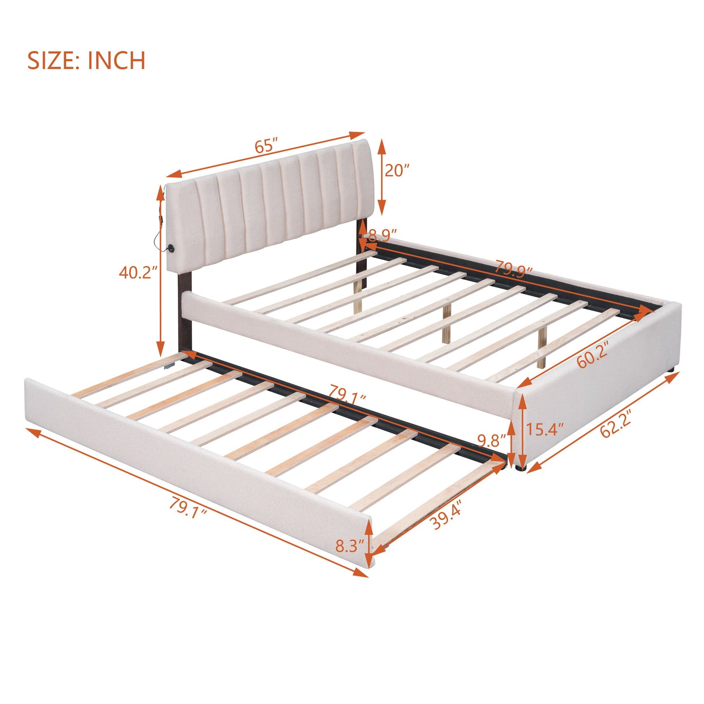 Upholstered Platform Bed With Trundle - The Sleep Loft - Online Mattress Showroom NYC