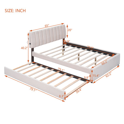 Upholstered Platform Bed With Trundle - The Sleep Loft - Online Mattress Showroom NYC