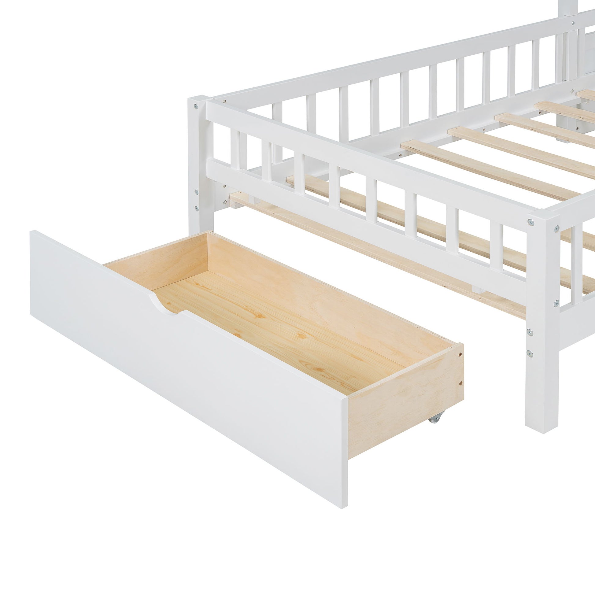 House Bed With Upholstered Sofa, Wireless Charging Station, Shelves And 2 Drawers - The Sleep Loft - Online Mattress Showroom NYC