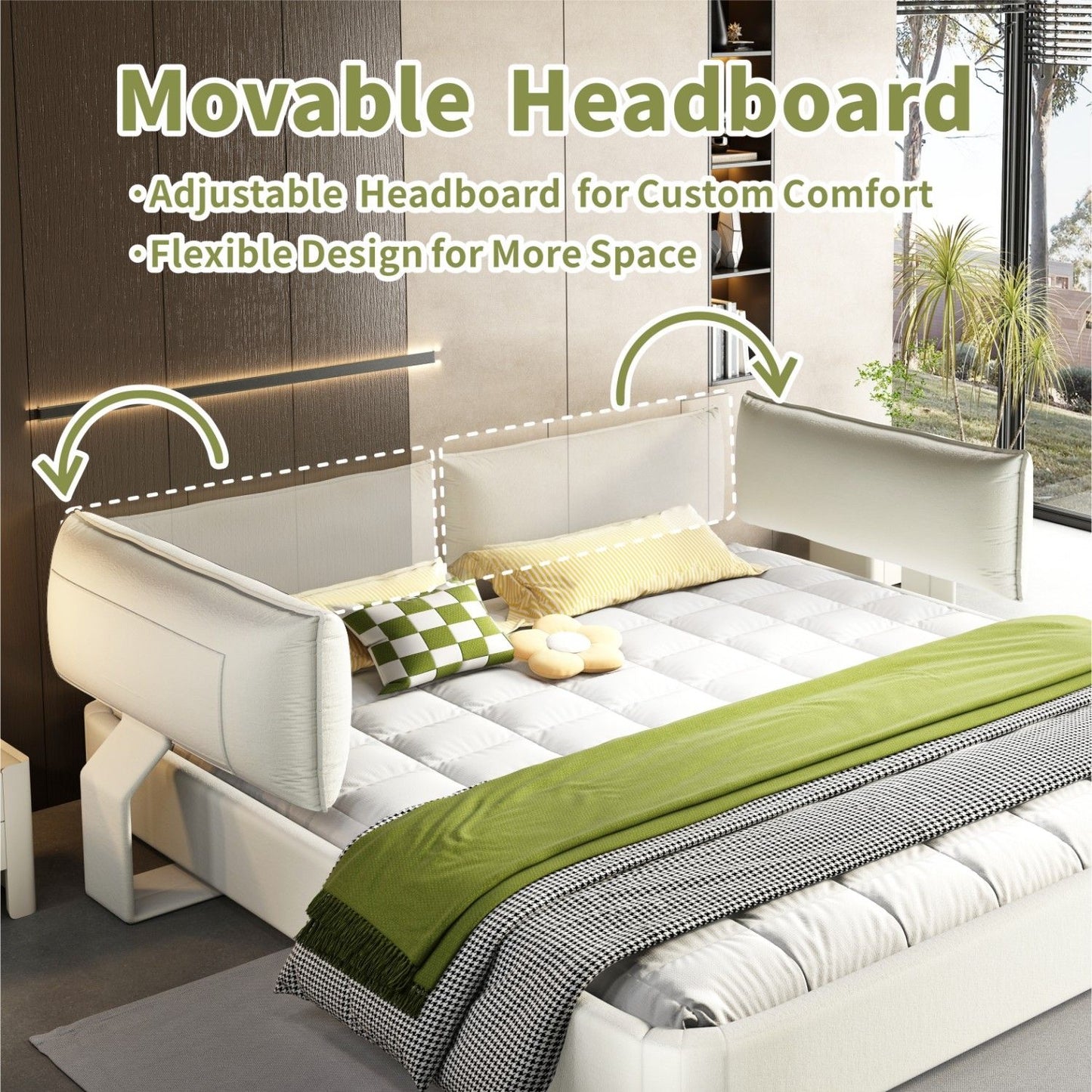 Cloud Bed Frame With Oversized Padded Movable Headboard - The Sleep Loft - Online Mattress Showroom NYC