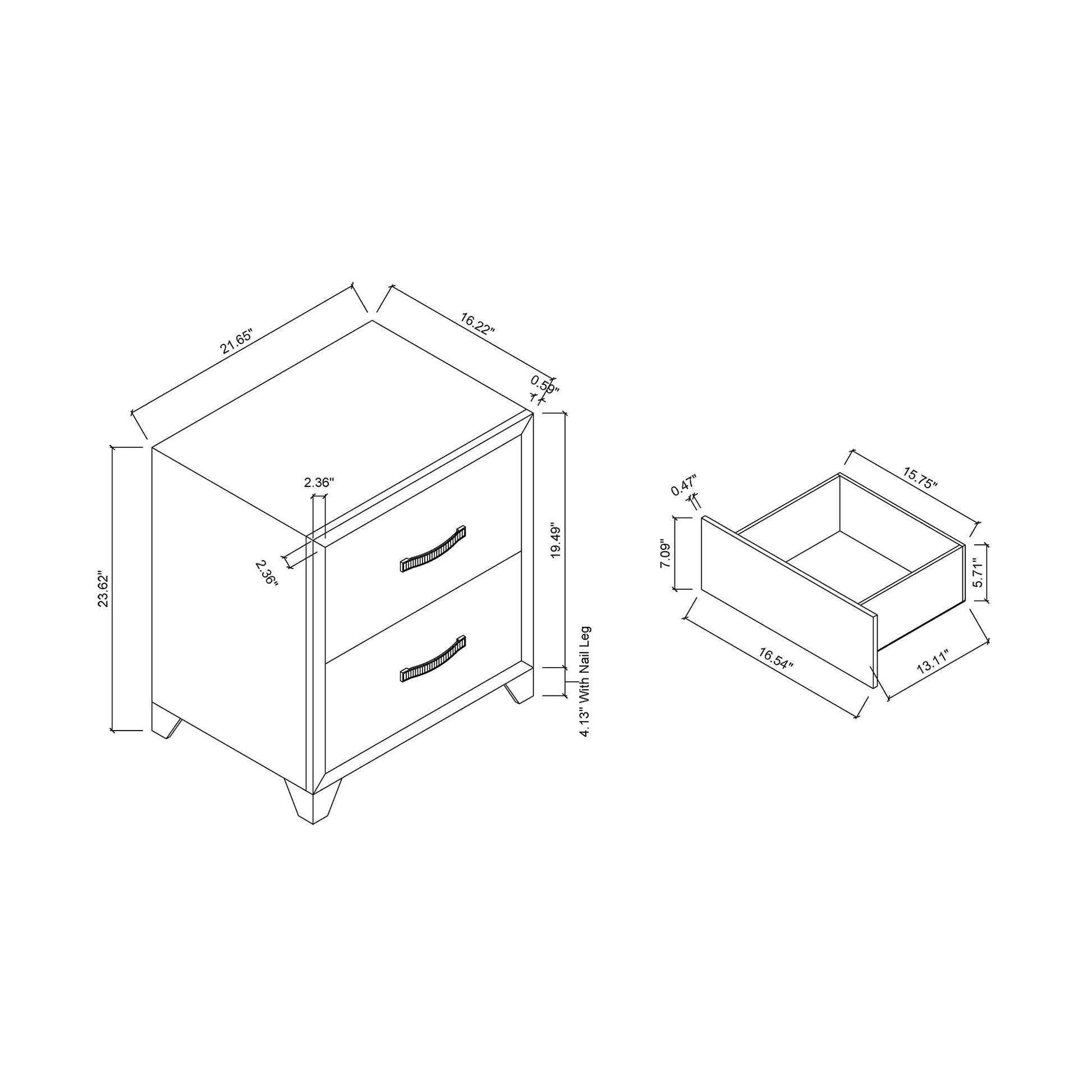 Carlos - Nightstand - Black - The Sleep Loft - Online Mattress Showroom NYC