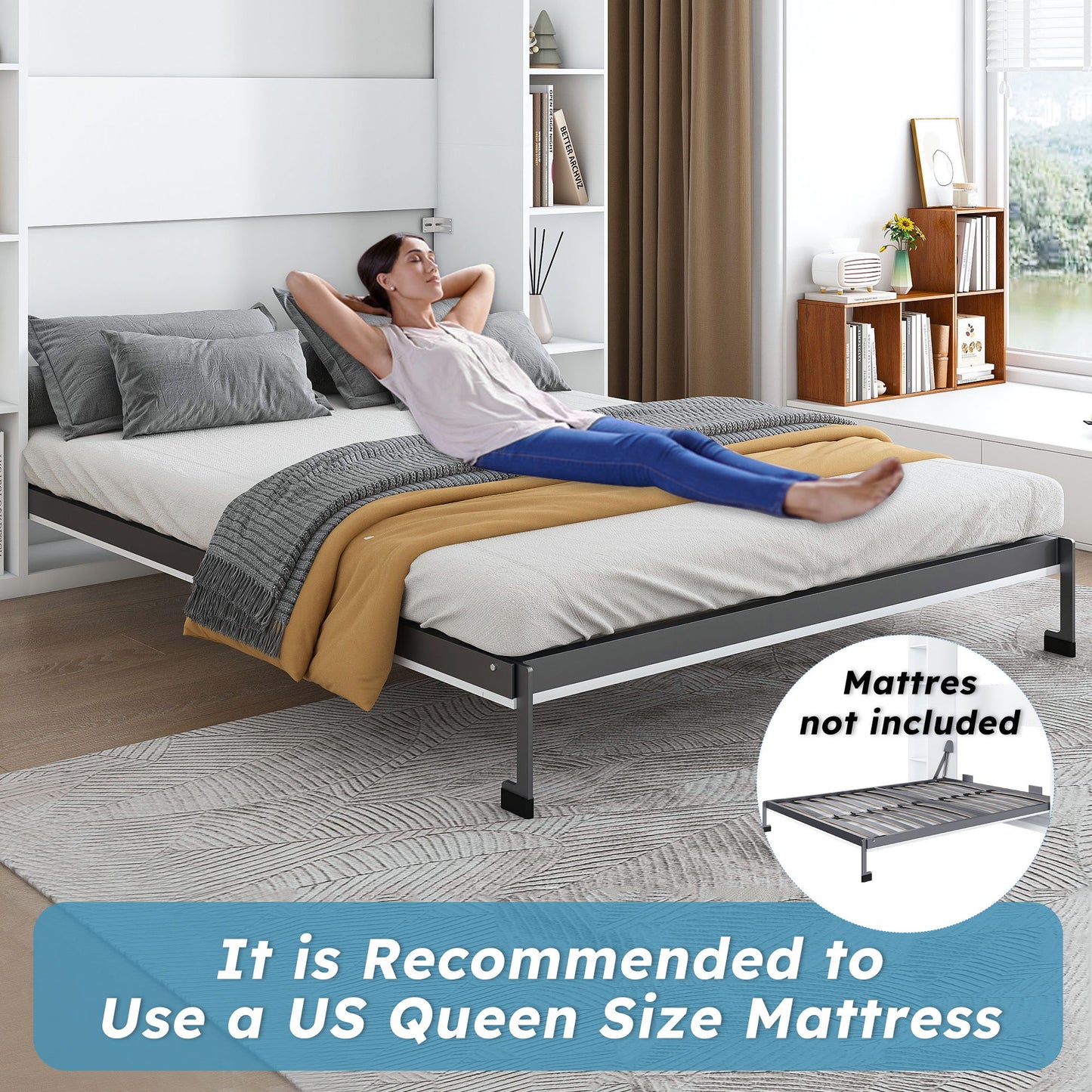 Queen Murphy Bed With Storage Cabinet - White - The Sleep Loft - Online Mattress Showroom NYC