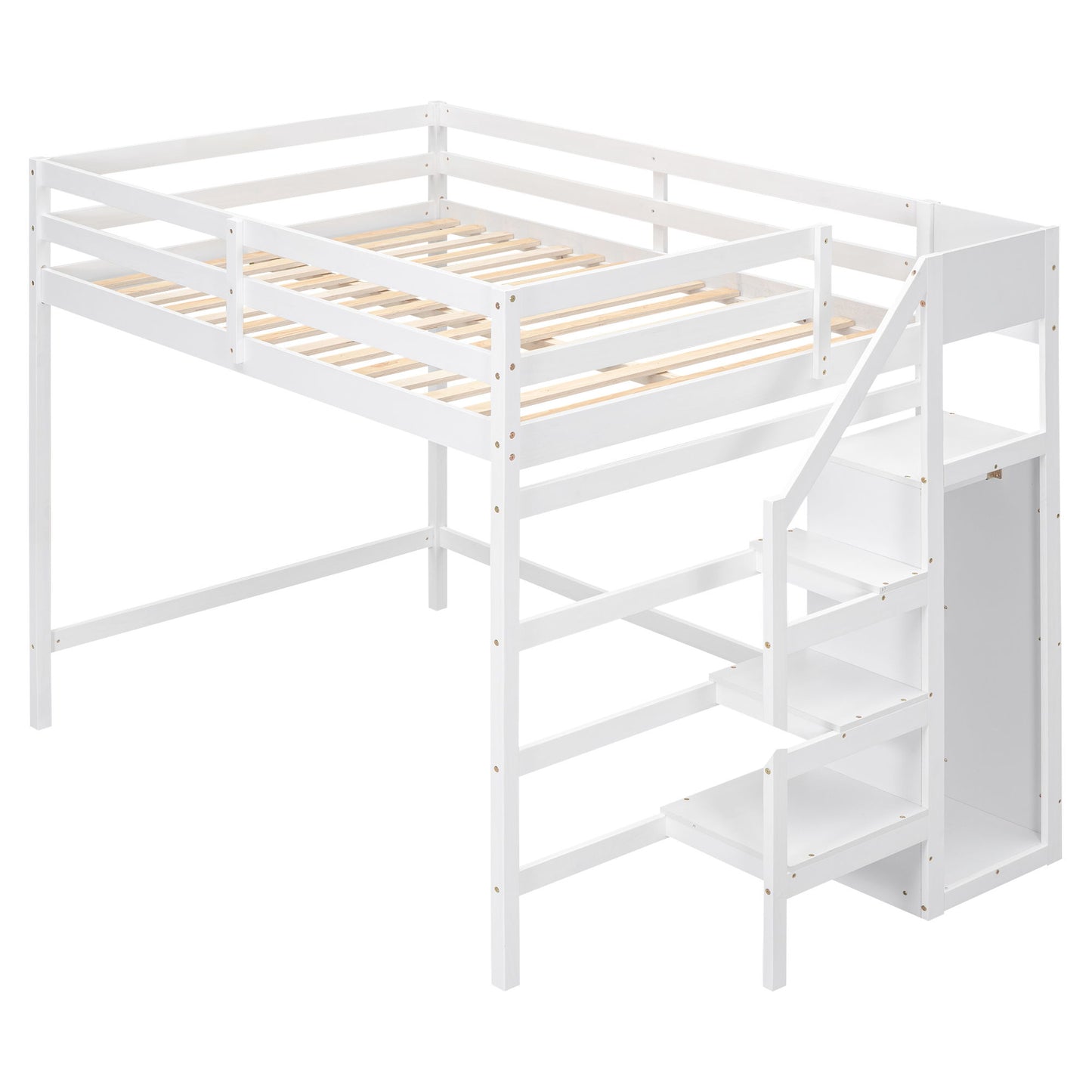 Loft Bed With Built In Storage Wardrobe And Staircase - The Sleep Loft - Online Mattress Showroom NYC