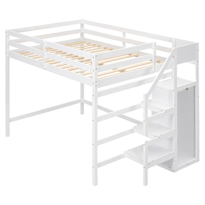 Loft Bed With Built In Storage Wardrobe And Staircase - The Sleep Loft - Online Mattress Showroom NYC