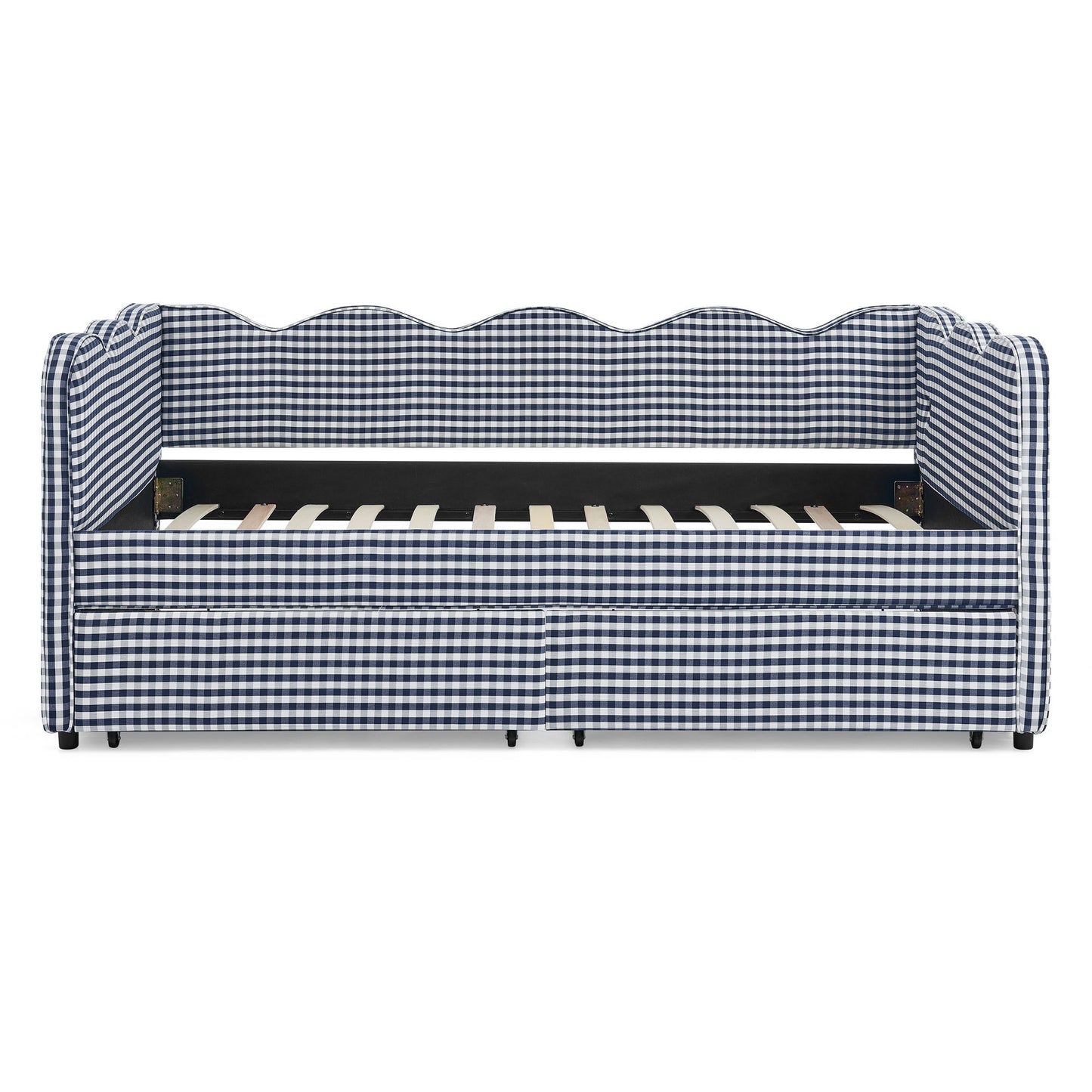 Gingham Daybed With USB Charging Port, Wave-Shaped Design - The Sleep Loft - Online Mattress Showroom NYC