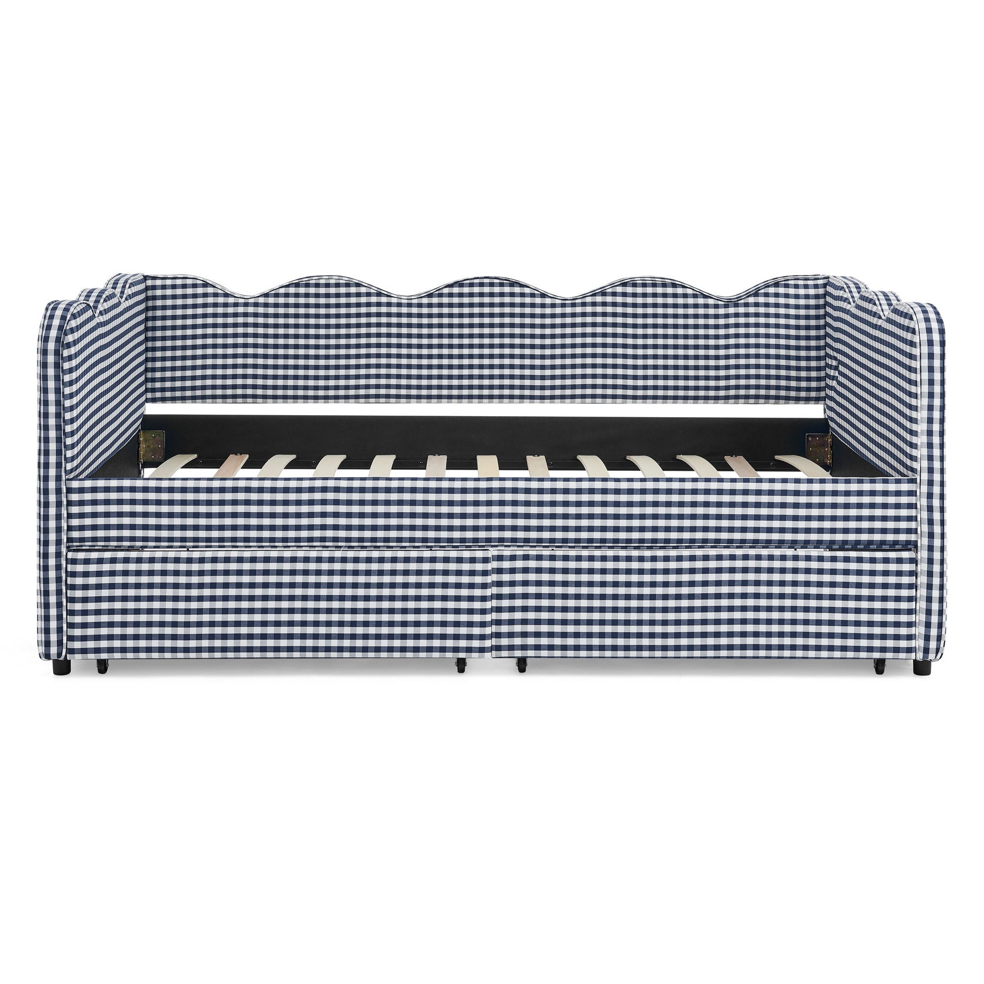 Gingham Daybed With USB Charging Port, Wave-Shaped Design - The Sleep Loft - Online Mattress Showroom NYC