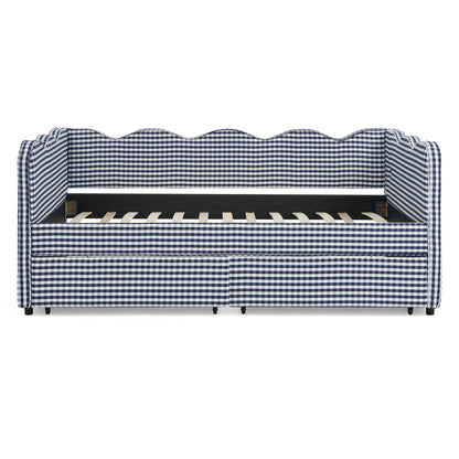 Gingham Daybed With USB Charging Port, Wave-Shaped Design - The Sleep Loft - Online Mattress Showroom NYC