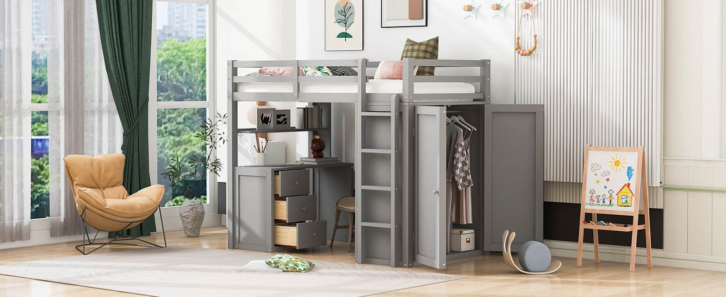 Loft Bed With Drawers, Desk, And Wardrobe - The Sleep Loft - Online Mattress Showroom NYC
