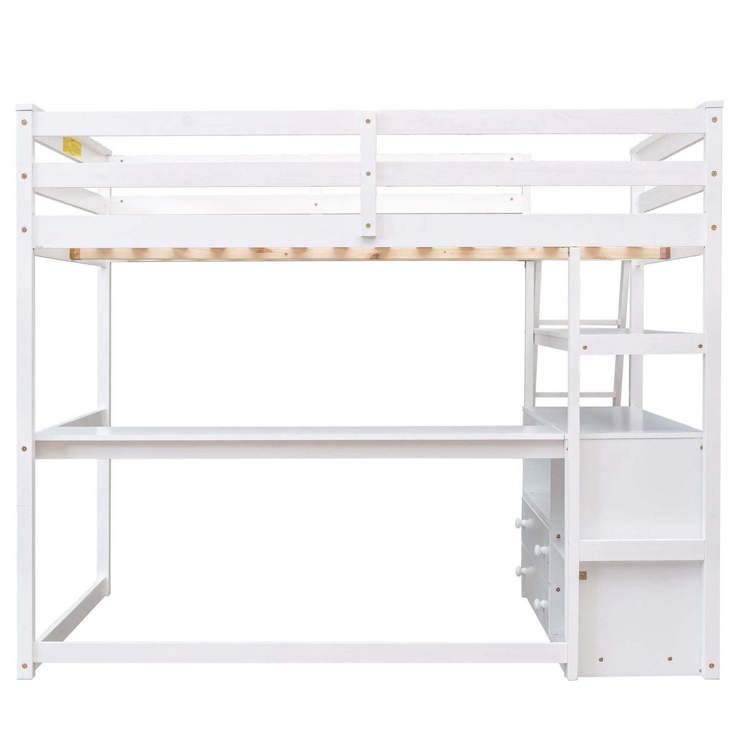 Modern Loft Bed With Built In Desk, Shelves, And 2 Drawers - The Sleep Loft - Online Mattress Showroom NYC