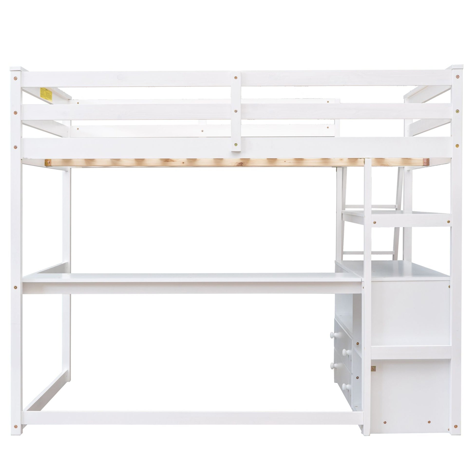 Modern Loft Bed With Built In Desk, Shelves, And 2 Drawers - The Sleep Loft - Online Mattress Showroom NYC