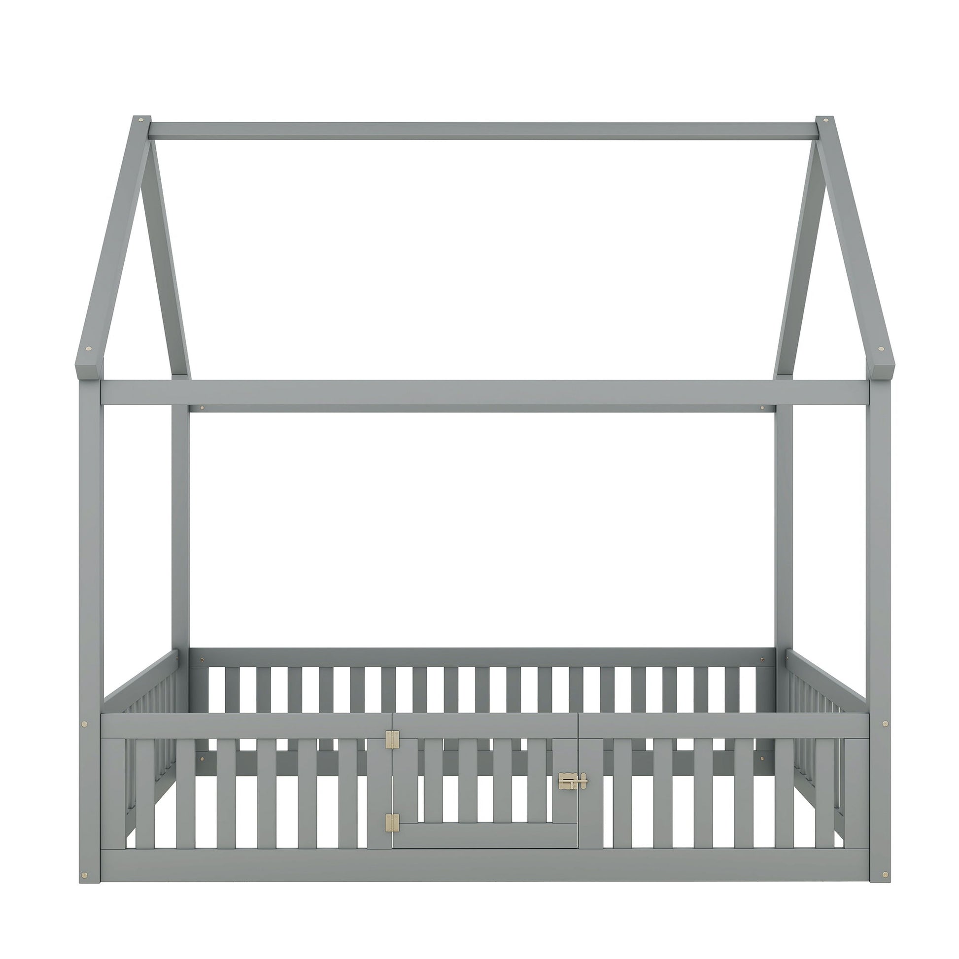 Wood House Bed With Fence And Door - The Sleep Loft - Online Mattress Showroom NYC