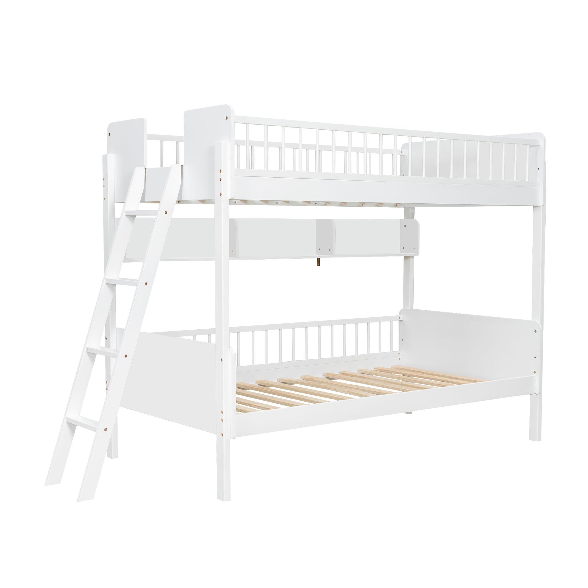 Bunk Bed With 3 Storage Shelves, Adjustable Ladder Left Or Right - The Sleep Loft - Online Mattress Showroom NYC