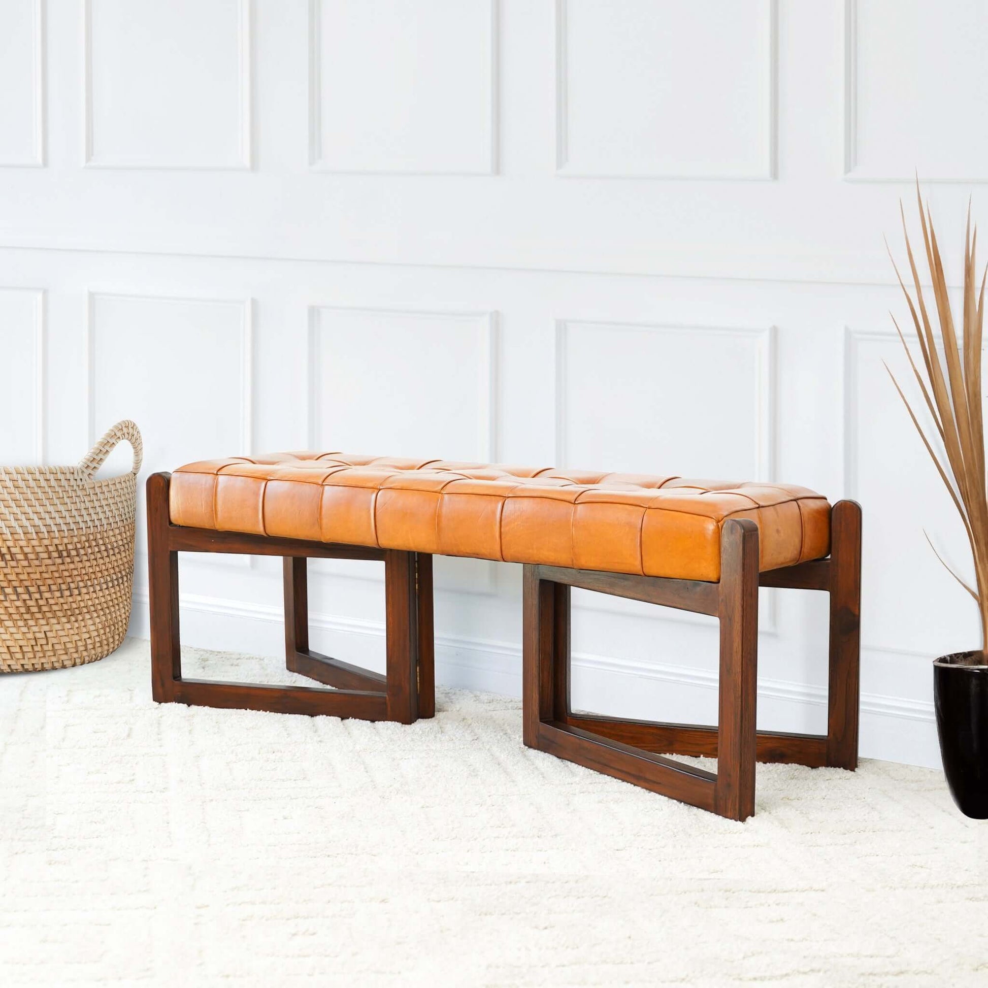 Riley - Bench - Brown / Rustic / Tan - The Sleep Loft - Online Mattress Showroom NYC