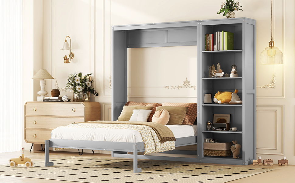 Murphy Wall Bed With Shelves - The Sleep Loft - Online Mattress Showroom NYC