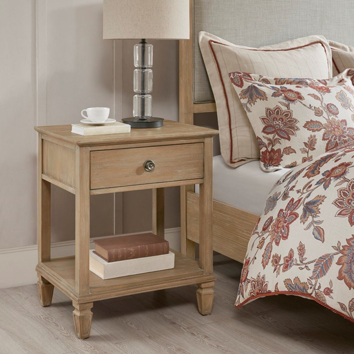 Victoria - Bedside Table With Drawer And Shelf - The Sleep Loft - Online Mattress Showroom NYC