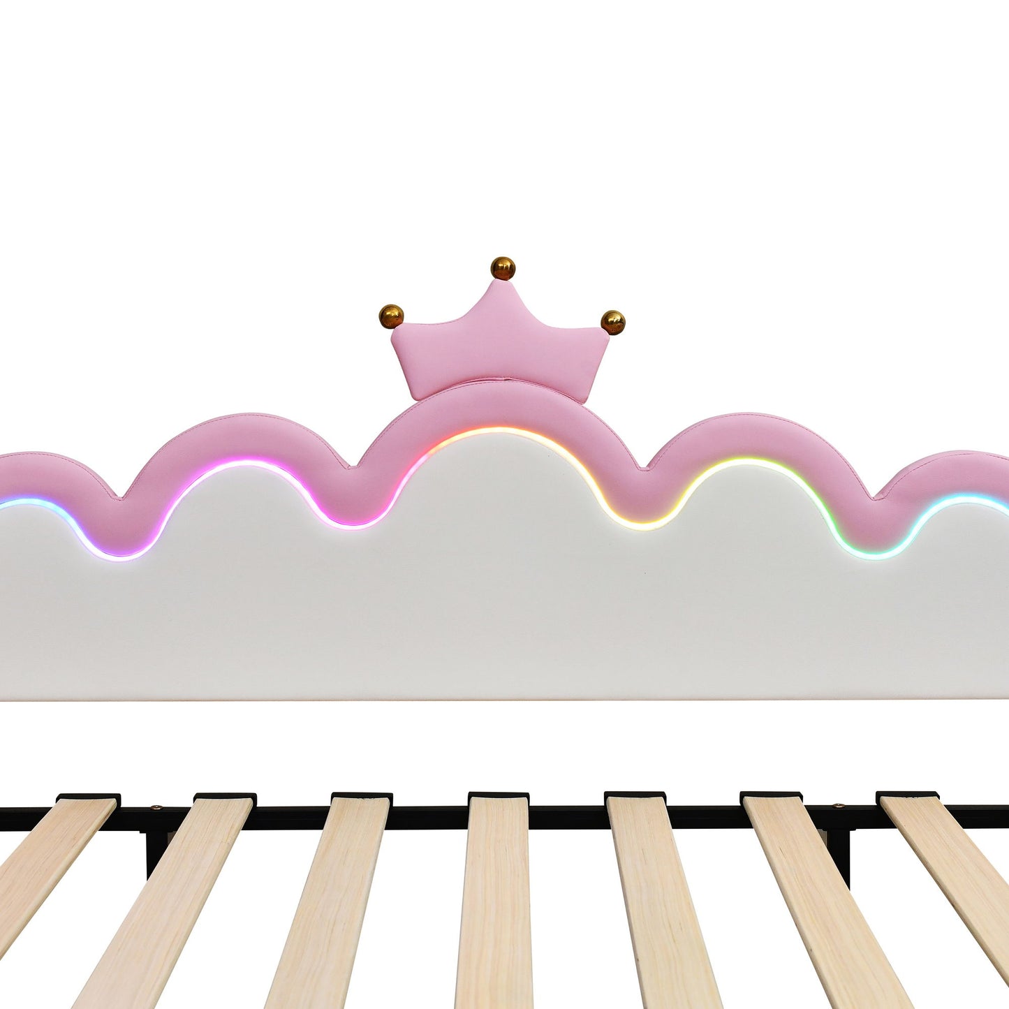 Extending Daybed With LED Lights, Modern Upholstered Princess Daybed With Crown Headboard - The Sleep Loft - Online Mattress Showroom NYC