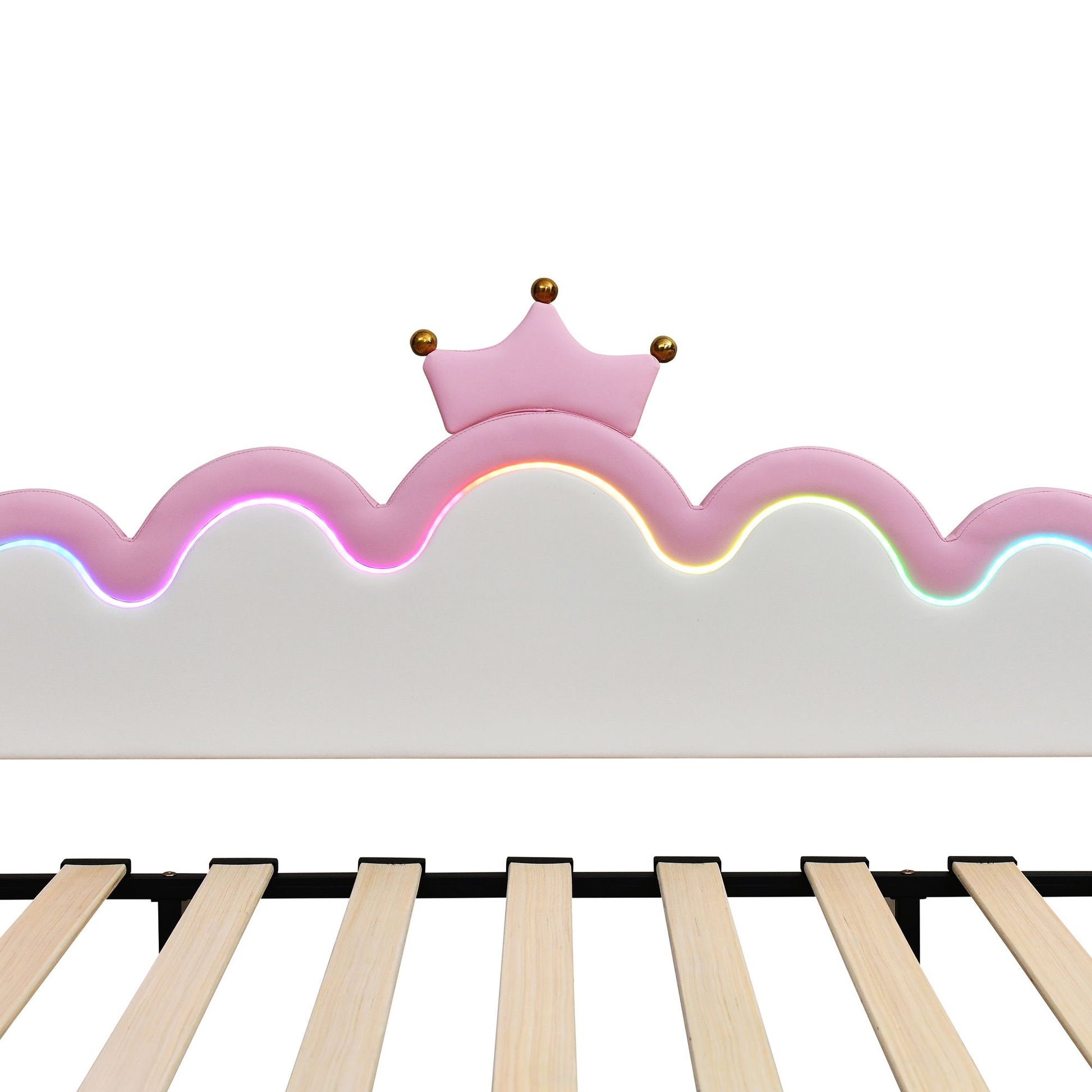 Extending Daybed With LED Lights, Modern Upholstered Princess Daybed With Crown Headboard - The Sleep Loft - Online Mattress Showroom NYC