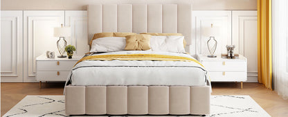 Elegant Upholstered Platform Bed With Hydraulic Storage System - The Sleep Loft - Online Mattress Showroom NYC
