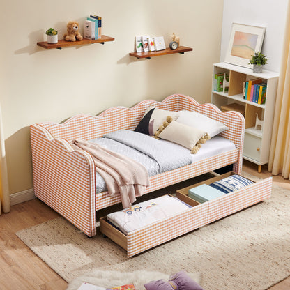 Gingham Daybed With USB Charging Port, Wave-Shaped Design - The Sleep Loft - Online Mattress Showroom NYC