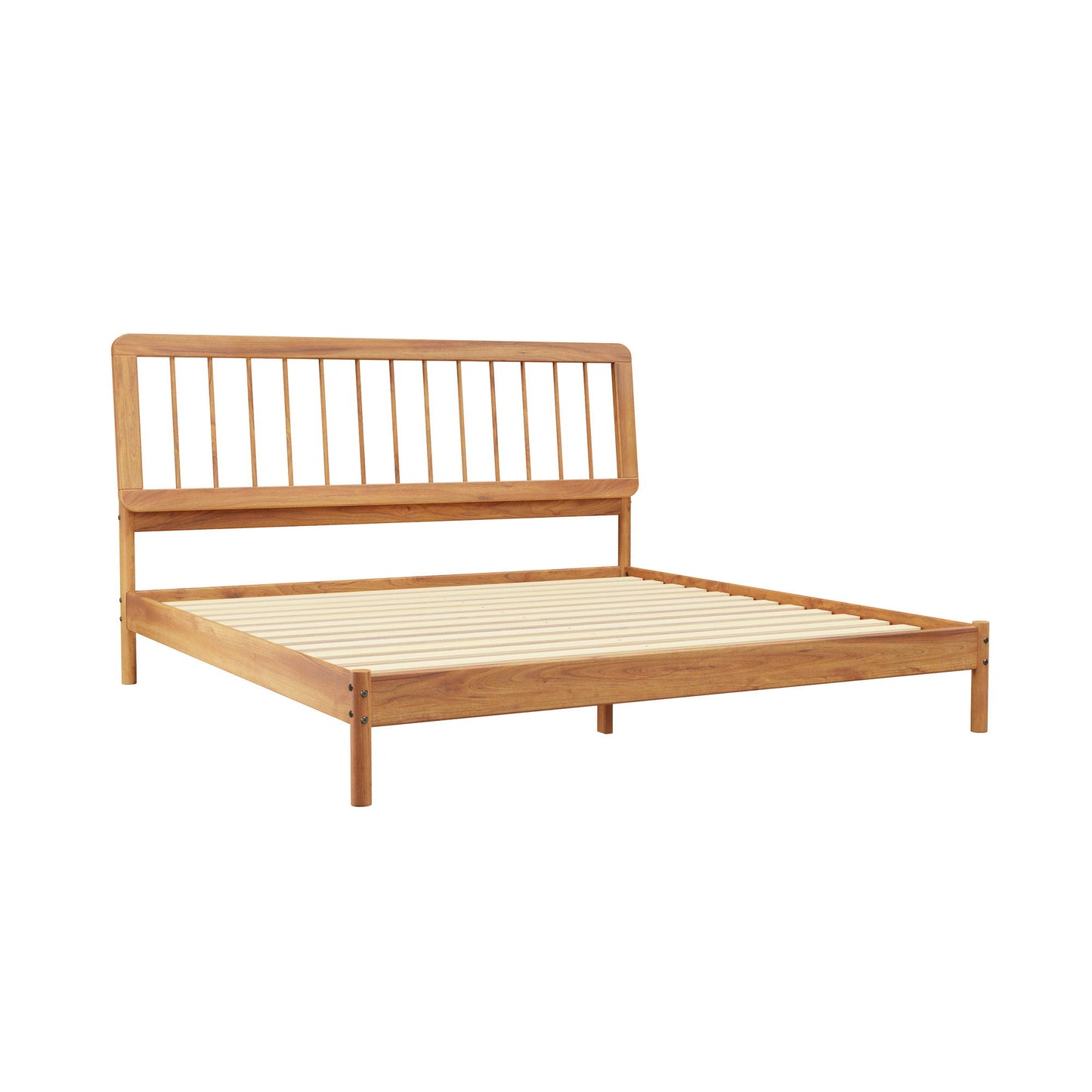 King Spindle Bed Modern - Caramel - The Sleep Loft - Online Mattress Showroom NYC