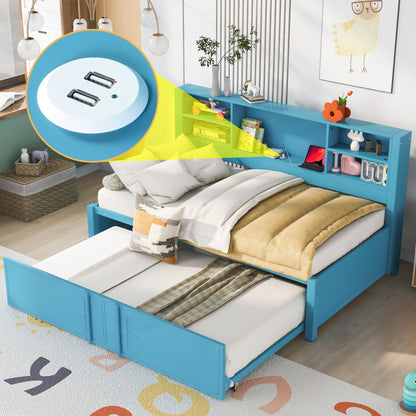 Industrial Metal Daybed With Trundle, Storage Shelves, USB Ports - The Sleep Loft - Online Mattress Showroom NYC