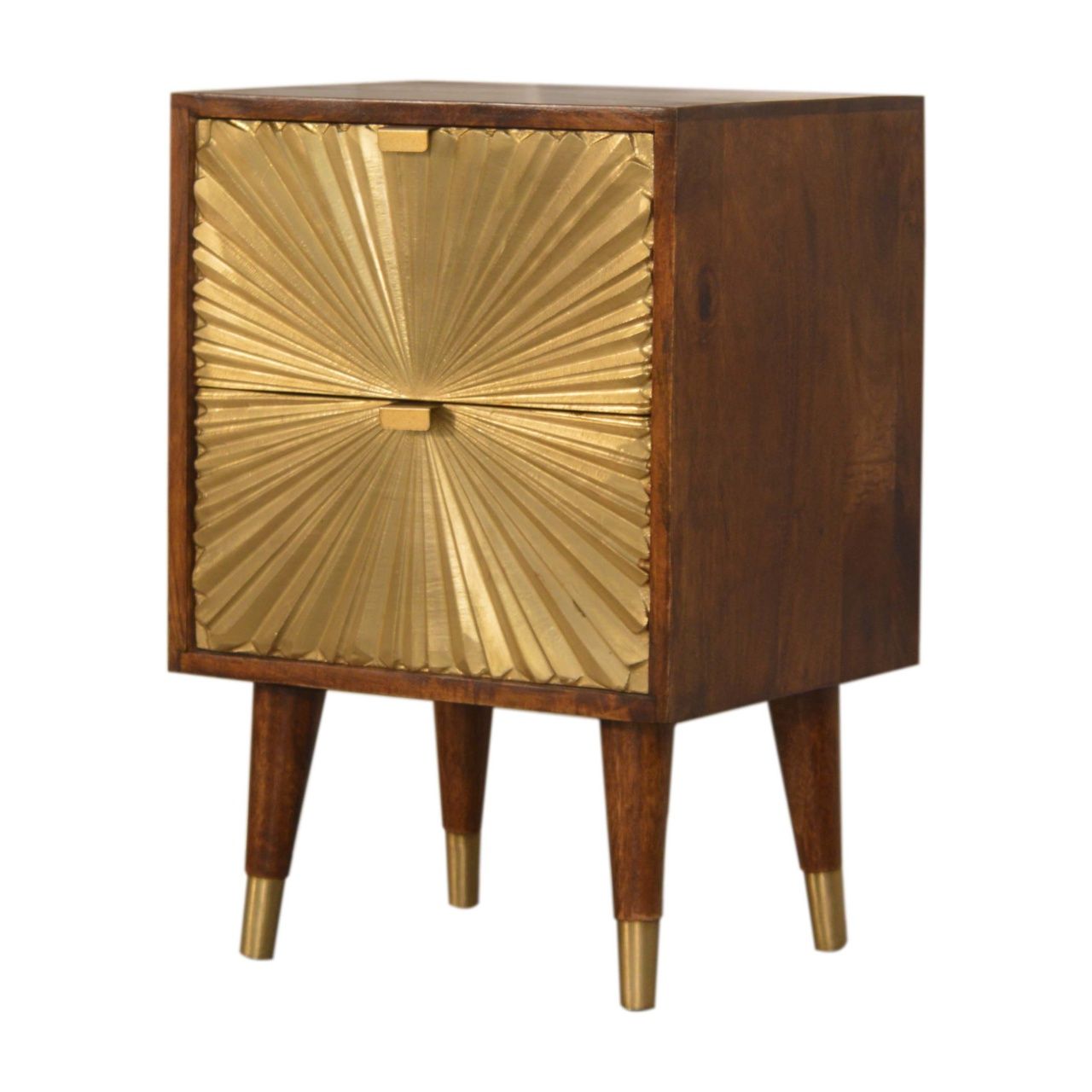 Manila - Nightstand - Brown / Gold - The Sleep Loft - Online Mattress Showroom NYC