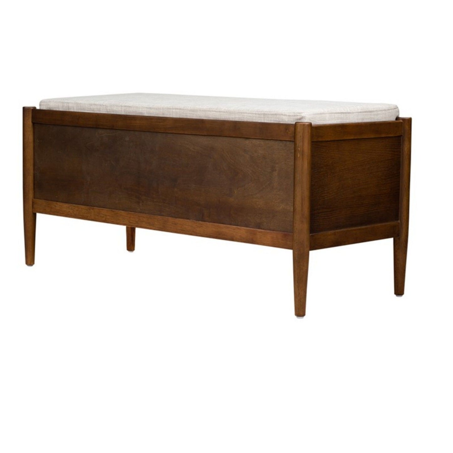 Accent Bench With Storage, Upholstered Cushion - Walnut Brown - The Sleep Loft - Online Mattress Showroom NYC