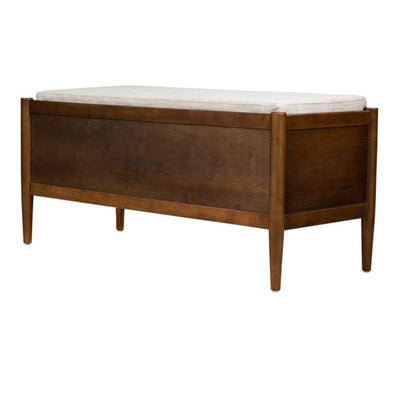 Accent Bench With Storage, Upholstered Cushion - Walnut Brown - The Sleep Loft - Online Mattress Showroom NYC