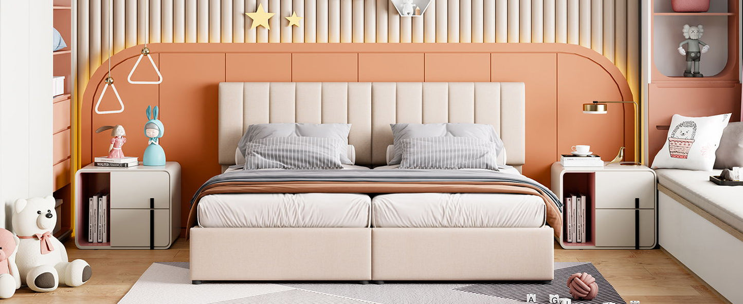 Upholstered Platform Bed With A Hydraulic Storage System - The Sleep Loft - Online Mattress Showroom NYC