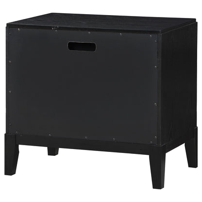 Mason - 2 Drawer Nightstand With Fluted Design - Black - The Sleep Loft - Online Mattress Showroom NYC