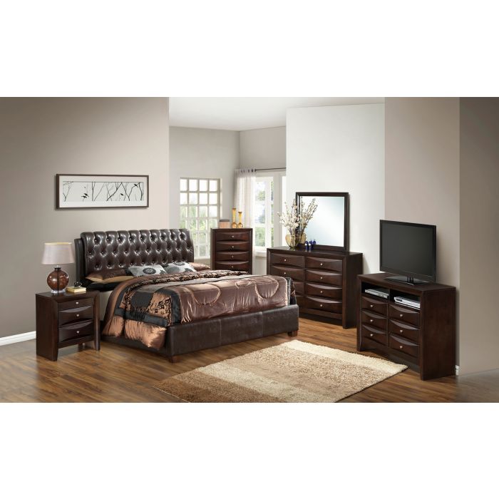 Marilla - King Bed - Dark Brown