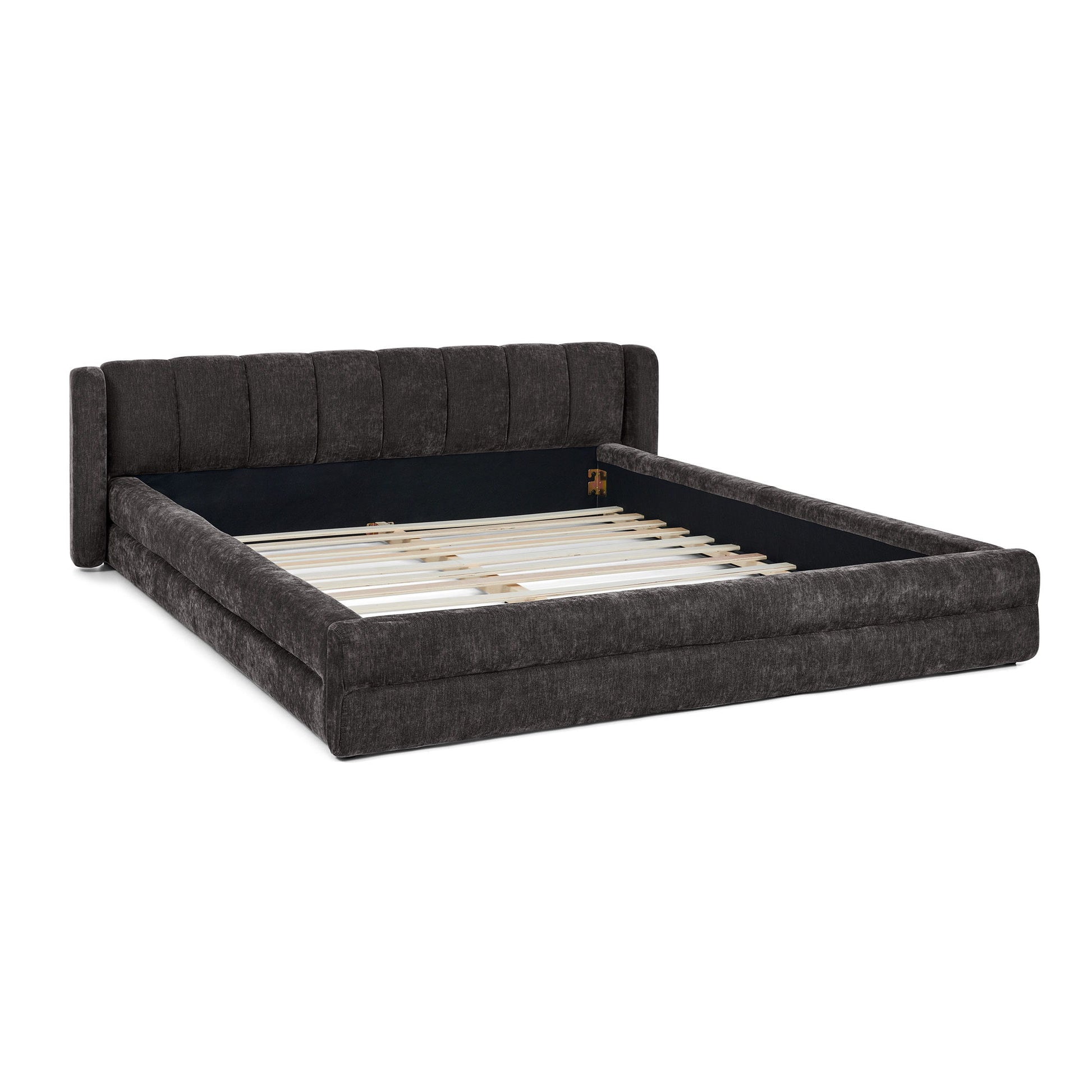 Modern Upholstered Bed Frame With Thick Fabric And Headboard - The Sleep Loft - Online Mattress Showroom NYC