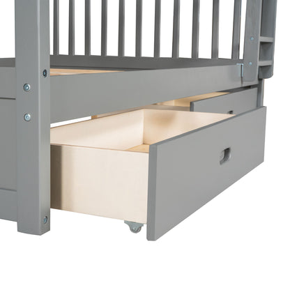 Bunk Bed With Ladders And 2 Storage Drawers - The Sleep Loft - Online Mattress Showroom NYC