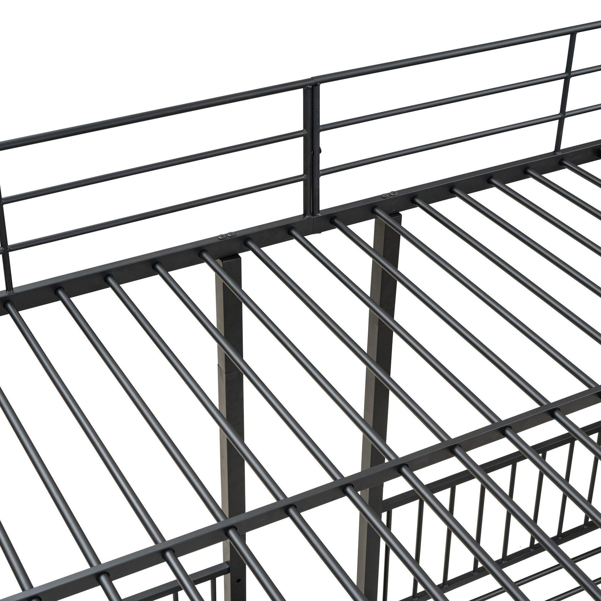 Full Over Twin-Twin Triple Bunk Bed With Drawers And Staircase - Black - The Sleep Loft - Online Mattress Showroom NYC