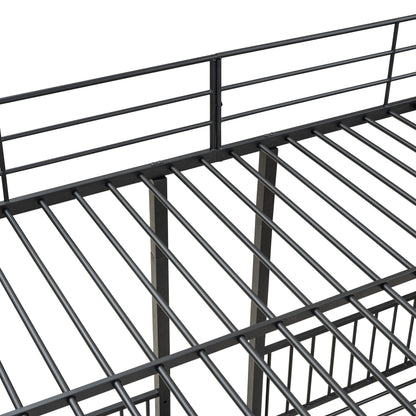 Full Over Twin-Twin Triple Bunk Bed With Drawers And Staircase - Black - The Sleep Loft - Online Mattress Showroom NYC
