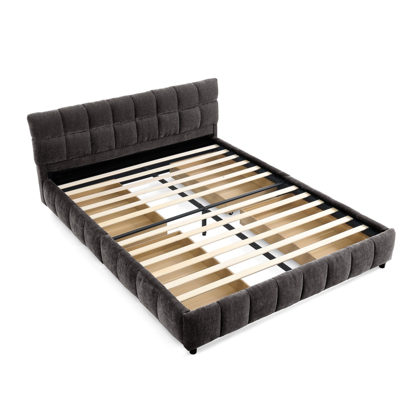 Modern Platform Bed Frame With Thick Fabric - The Sleep Loft - Online Mattress Showroom NYC